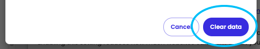 Brave's Clear data button, which will clear the selected data types