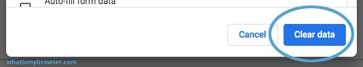 Screenshot of the Clear Data button