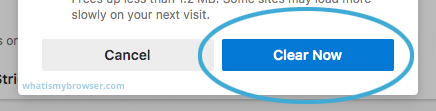 The Clear browsing data section