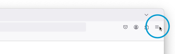 The location of the Firefox menu button