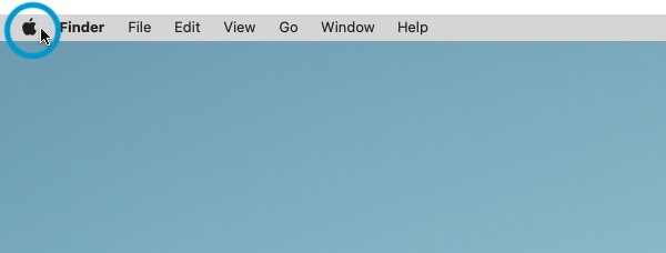 Screenshot of The Apple Menu icon in the top bar