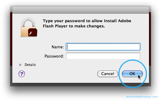 Mac OS X username and password prompt