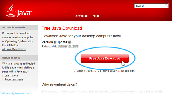 Install Java on Windows WhatIsMyBrowser com