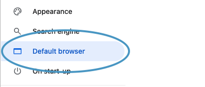 The web browser that is currently selected as your default browser