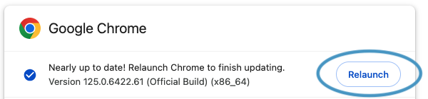 The relaunch button