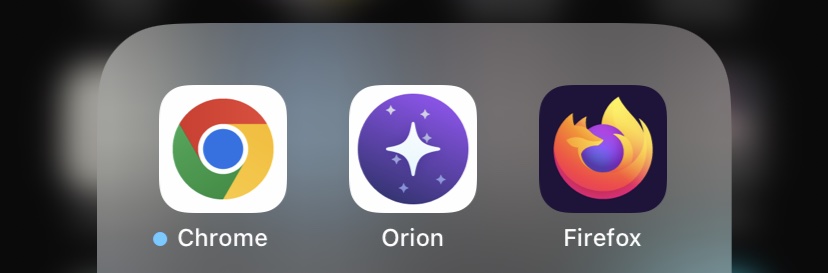 The Chrome icon shows a small blue dot next to it