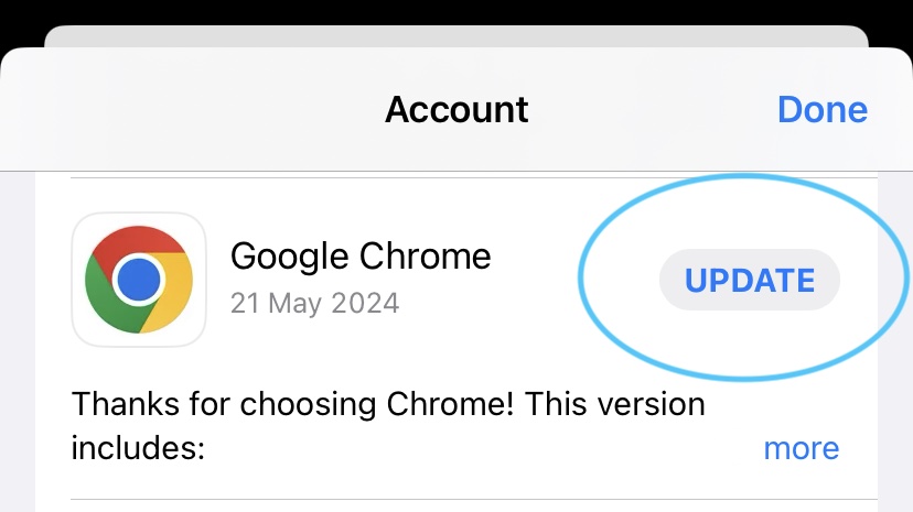 Screenshot of tab bar along the bottom of the App Store