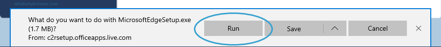 Windows prompts if you want to run the installer