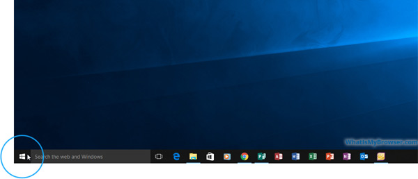 The location of the Start menu