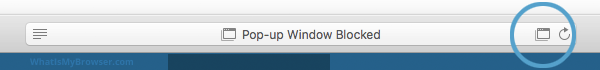 Safari's Address Bar, showing the icon that indicates a pop-was blocked